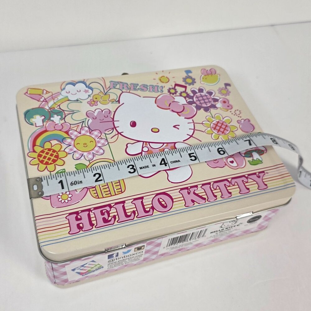 Hello Kitty Metal Lunch Box Tin Pink Sanrio Kawaii - Picture 4 of 5